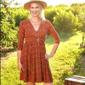 Matilda Jane Floral Faux Wrap Dress - Size M - Modest Boho Casual